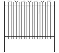 vidaXL Lace Arch Fence Black 200 x 200 cm Powder Coated Steel Modern Rectangular Table Durable Rust and Corrosion Resistant Weatherproof Ideal for Indoor and Outdoor Safe