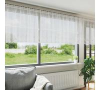 vidaXL Lace Curtain with Curtains Floral White 120 x 750 cm Polyester