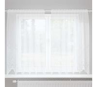 vidaXL Lace Curtain with Curtains Floral White 140 x 150 cm Polyester