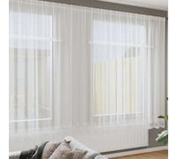 vidaXL Lace Curtain with Curtains Floral White 200 x 1200 cm Polyester