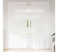 vidaXL Lace Curtain with Curtains Floral White 240 x 150 cm Polyester