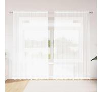 vidaXL Lace Curtain with Curtains Floral White 245 x 200 cm Polyester