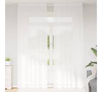 Sheer Curtain White 150x260 cm Polyester Floral Lace Voile Window Panel Extra UK