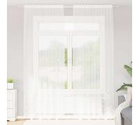 Lace Curtain with Curtains Floral White 300 x 150 cm Polyester