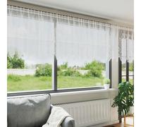 vidaXL Lace Curtain with Curtains Floral White 80 x 400 cm Polyester
