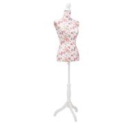 vidaXL Ladies Bust Display Mannequin Cotton White with Rose Tailor Cloth Model