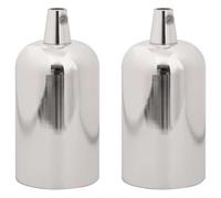vidaXL Lamp Holders 2 pcs Satin Nickel E27