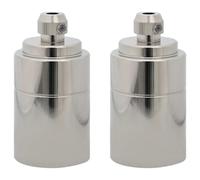 vidaxl 2 pcs satin nickel lamp holders - vintage e27 bulb base - aluminium pendant socket for dining, kitchen, bedroom