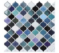 vidaXL Lanturn Tile 10pcs Teal 27 x 27 cm Polyurethane and PET Kitchen Design Hexagonal Tiles Contemporary Style Glossy Finish Modern Appliances for a Stylish Cooking Area 2023