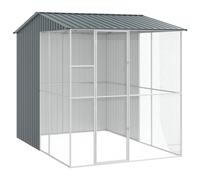 vidaXL Large Anthracite Bird Cages Set of 3 Robust Metal Pet Shelters Modern Outdoor Housing Spacious Designs for Multiple Birds Cage Garden Heavy Duty