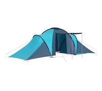 "vidaXL Large Camping Tent - Blue and Light Blue Tent, Can Accommodate Max of 6 Persons, Comes with Mosquito Net and 2 Compartments"