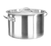vidaXL Large Capacity Silver Color Cook Stock Pot Soup Pot Stainless Steel