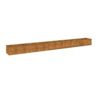 vidaXL Large Garden Raised Bed in Durable, ic Corten Steel - Outdoor Weathering Steel Planter Box for Cultivating Plants and Herbs, 482x50x36cm