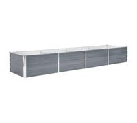 vidaXL Garden Raised Bed Galvanised Steel 320x80x45cm Grey Flower Raised Bed
