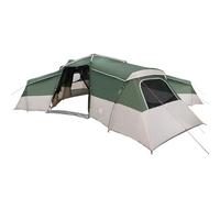 vidaXL Large Green Camping Tent Polyester & Fiberglass Waterproof PU Coated Zipper Closure Outdoor Only Weather Resistant Spacious Family Design Portable Summer Use Contemporary Style Shelter
