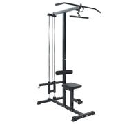 vidaXL Lat Pulldown Machine Manual Black 110 x 70 x 187 cm, Home Gym, Durable La