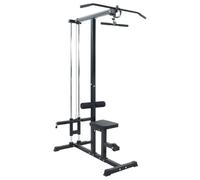 vidaXL Lat Pulldown Machine Manual Black 110 x 70 x 187 cm, Home Gym, Modern Pulldown Strength Trainer, Adjustable Fitness Tool for Indoor Exercise, Compact Equipment System