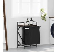 vidaXL Laundry Basket 1 Compartment with Shelf Brown Oak
