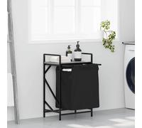 vidaXL Laundry Basket 1 Compartment with Shelf Grey Sonoma