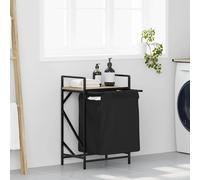 vidaXL Laundry Basket 1 Compartment with Shelf Sonoma Oak