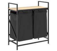 vidaXL Laundry Basket 2 Compartments with Shelf Sonoma Oak laundry hamper