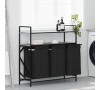 Laundry Sorter 99x33x97cm Steel Frame Grey Sonoma Shelves Polyester Bags 3-Comp