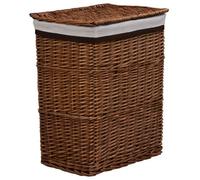 vidaXL Laundry Basket Brown Willow Stackable Washing Storage Hamper Bag Bin
