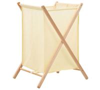 Vidaxl Laundry Basket Cedar Wood And Fabric Beige 42X41X64 Cm