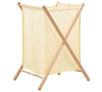 vidaXL Laundry Basket Cedar Wood and Fabric Beige 42x41x64 cm