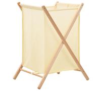 vidaXL Laundry Basket Cedar Wood and Fabric Beige 42x41x64cm Washing Box Bin