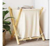 vidaXL Laundry Basket Wash Hamper Washing Basket Organiser Cream White Bamboo