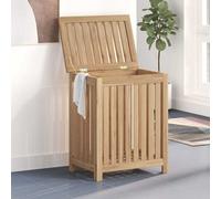 Vidaxl Laundry Basket Natural Solid Teak Wood