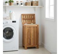 VidaXL Laundry Basket Natural Solid Teak Wood
