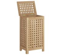 vidaXL Laundry Basket Natural Solid Teak Wood