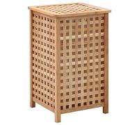 vidaXL Laundry Bin - Durable Solid Walnut Wood Construction with Plywood - Natural Colour - Spacious Storage with Removable and Washable Inner Bag - Easy to Assemble - Measures 39x39x65 cm