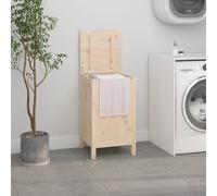 Laundry Box solid pinewood natural 44x44x76 cm with gas lift and wooden feet eco