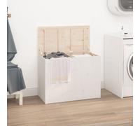 (white) vidaXL Solid Wood Pine Laundry Box Bin Multi Colours 44x44x66 cm/88.5x44x66 cm
