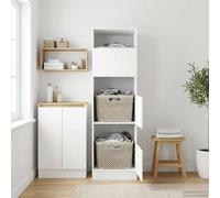 VidaXL Laundry Cabinet White 50 X 68 X 162 Cm Engineered Wood