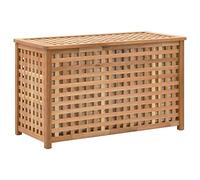 vidaXL Solid Walnut Wood Laundry Chest - Ventilated Basket with Washable Inner Fabric Bag - Natural Design - Dimensions: 77.5x37.5x46.5 cm