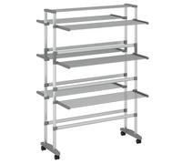 VidaXL Laundry Drying Rack With Wheels 89X64X129Cm Aluminium, Silver