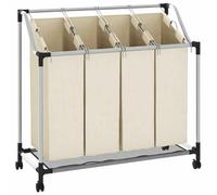 Laundry Sorter with 4 Bags Cream Steel GF0