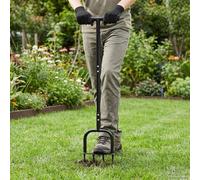 VidaXL Lawn Aerator Tool Black 95 X 27 Cm Plastic