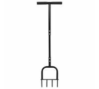 vidaXL Lawn Aerator Tool Black 95 x 27 cm Plastic, Aeration Lawn Tool, Outdoor Equipment, Rectangular, Modern Garden Aerator, Durable Soil Perforator, Easy Assembly Device