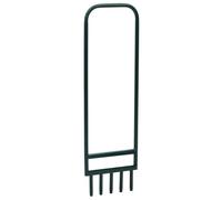 vidaXL Lawn Aerator with 5 Hollow Tines Grass Aerator Green Powder-coated Steel