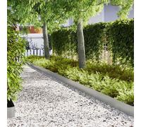 vidaXL Lawn Edging 10 pcs Silver 100 x 0.05 x 20 cm Galvanised Steel