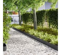 VidaXL Lawn Edging 20 Pcs 100 X 0.05 X 20 Cm Cold Rolled Steel Black
