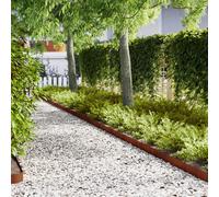 vidaXL Lawn Edging 30 pcs Brown 100 x 0.05 x 20 cm Weathering Steel
