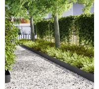 vidaXL Lawn Edging 50 pcs Black 100 x 0.05 x 20 cm Cold Rolled Steel