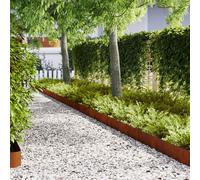 vidaXL Lawn Edging 50 pcs Brown 100 x 0.05 x 20 cm Weathering Steel