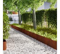 vidaXL Lawn Edging 50 pcs Rusty 100 x 0.05 x 30 cm Weathering Steel